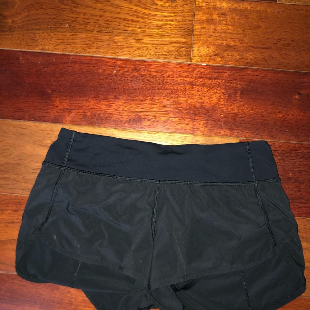 Lululemon running shorts black and baby blue